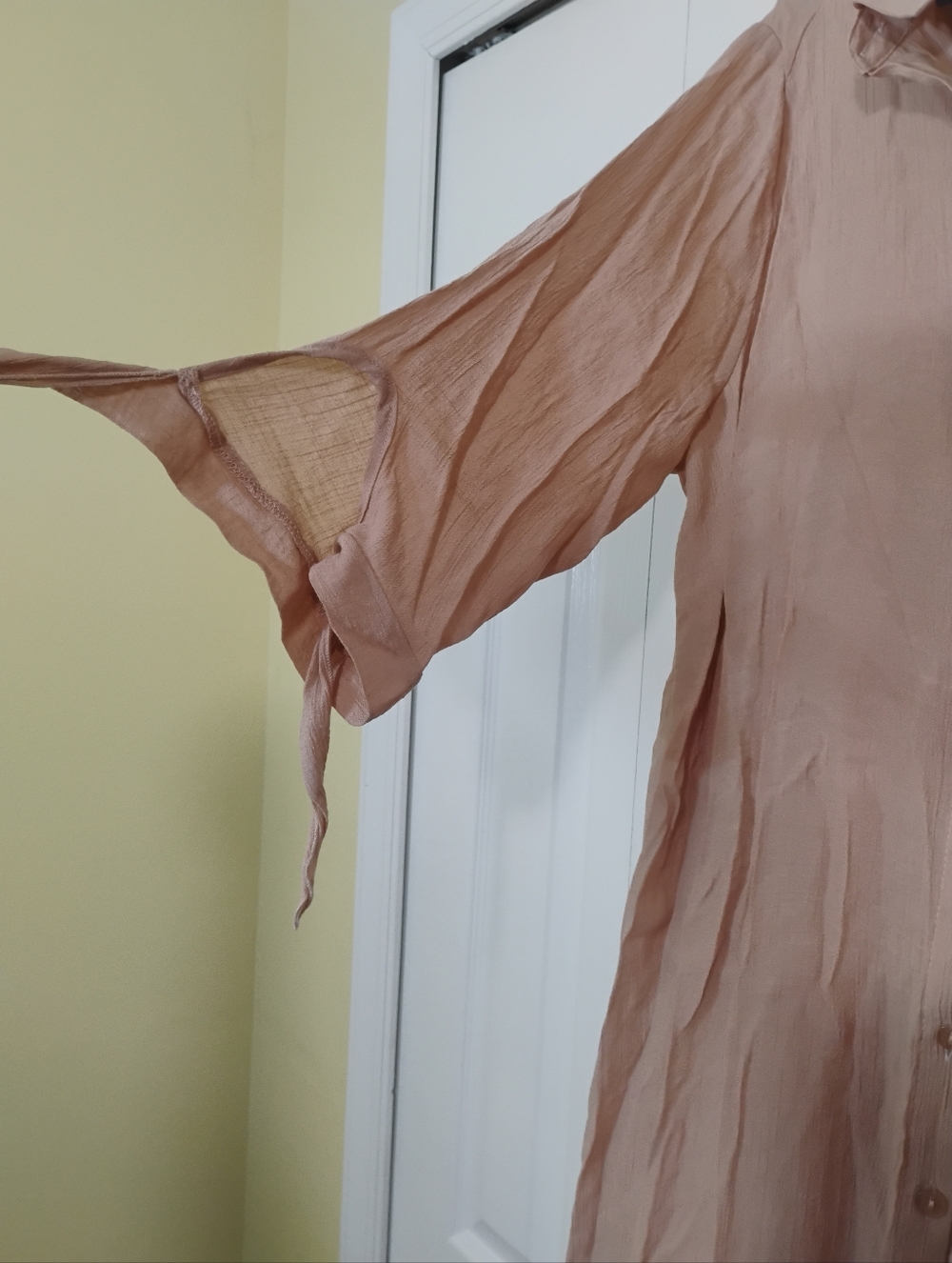 Mlle Gabrielle Blush-Taupe Button Front Top - Picture 6 of 6